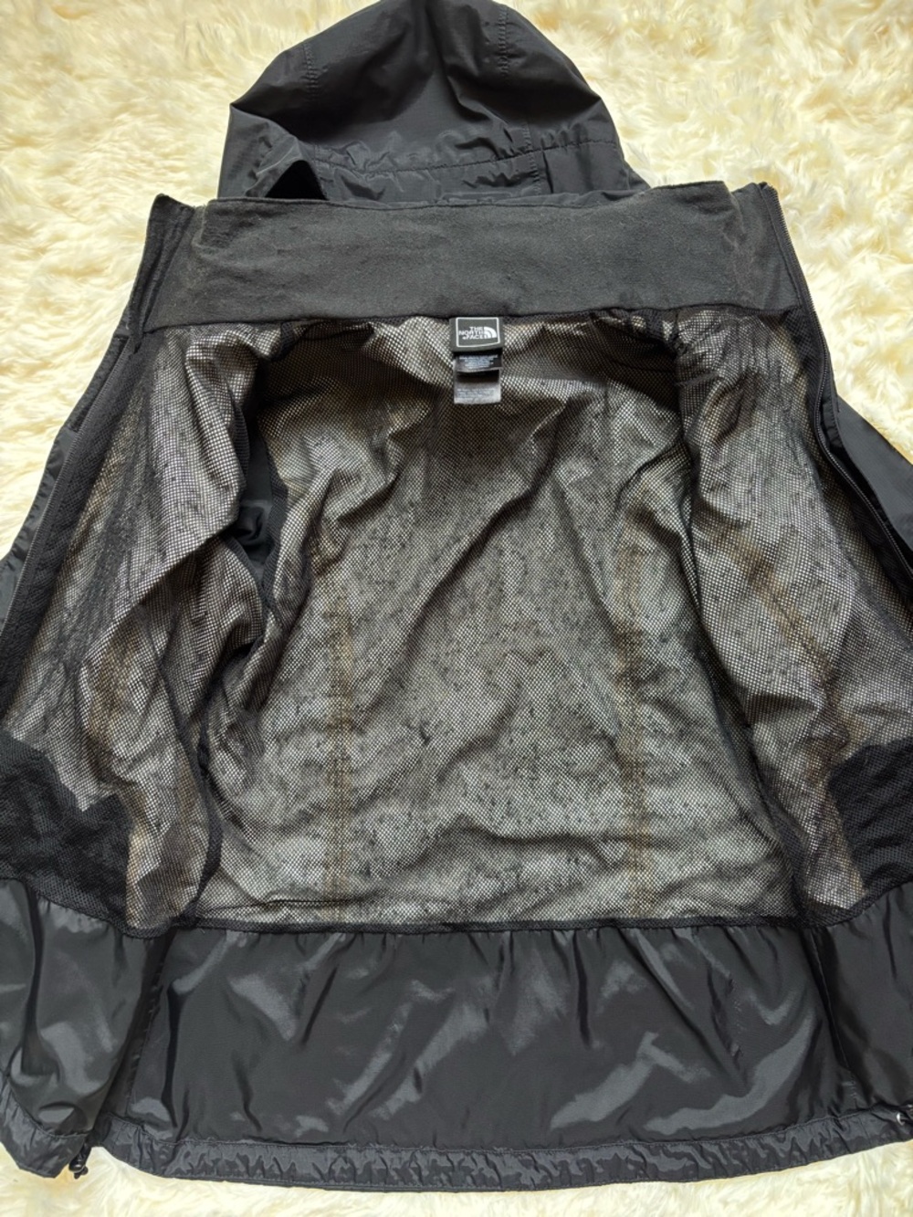 The North Face Womens Rain Jacket Hooded Wind Black Size S/P - Picture 2 of 8